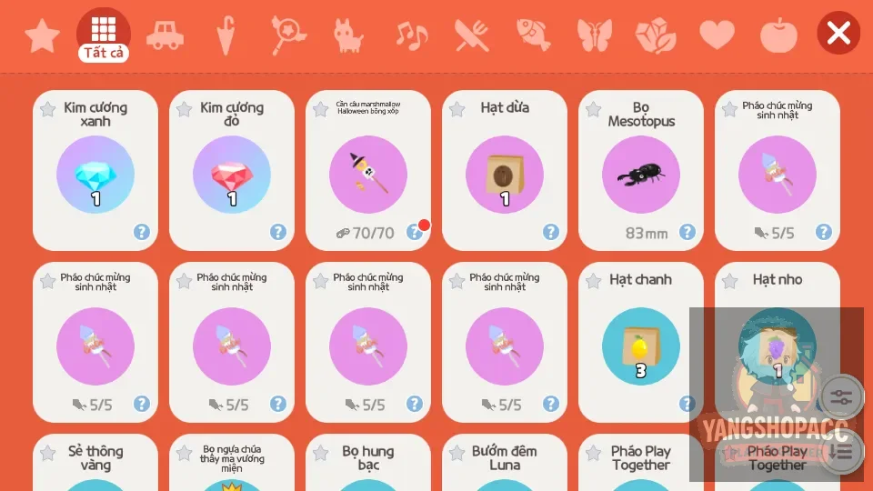 Kim cương xanh, đỏ. Cần Câu Halloween. 1363kc,	896k tiền,	15 vé