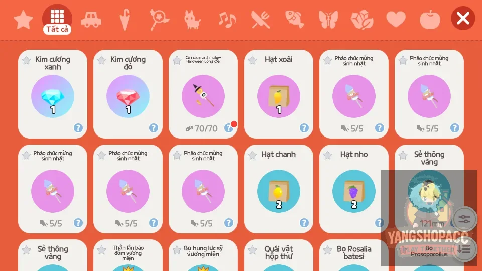 Kim cương xanh, đỏ. Cần Câu Halloween. 1319kc,	801k tiền,	15 vé
