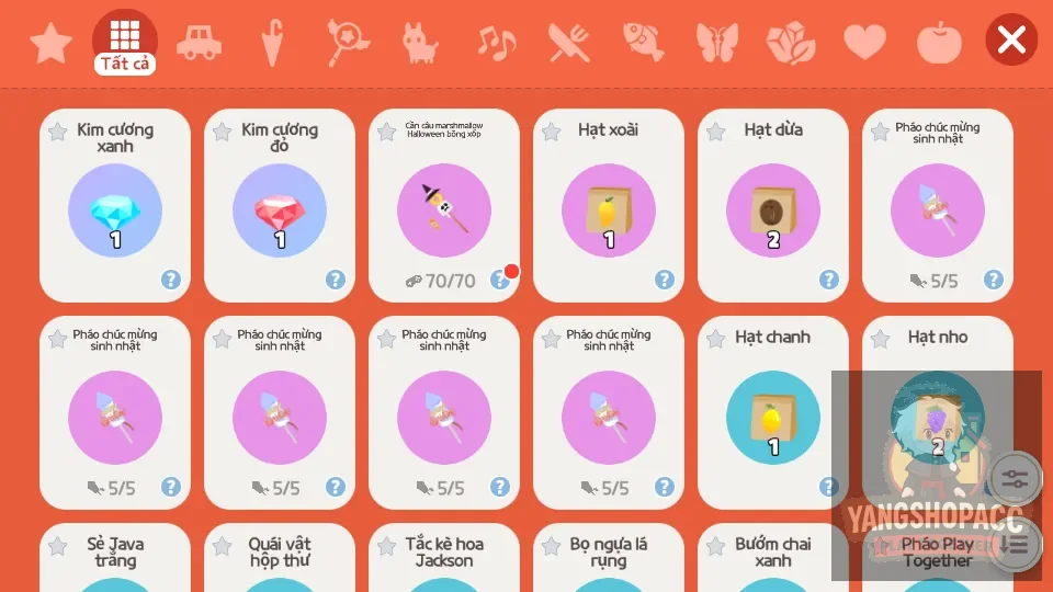Kim cương xanh, đỏ. Cần Câu Halloween. 1321kc,	763k tiền sao,	15 vé
